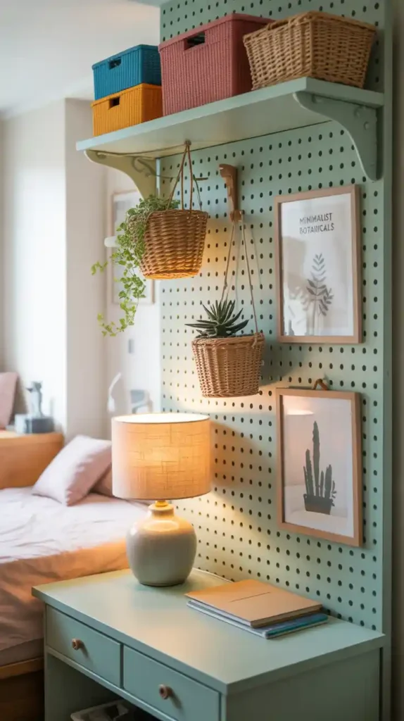 Create Vertical Storage with Hooks and Pegboards