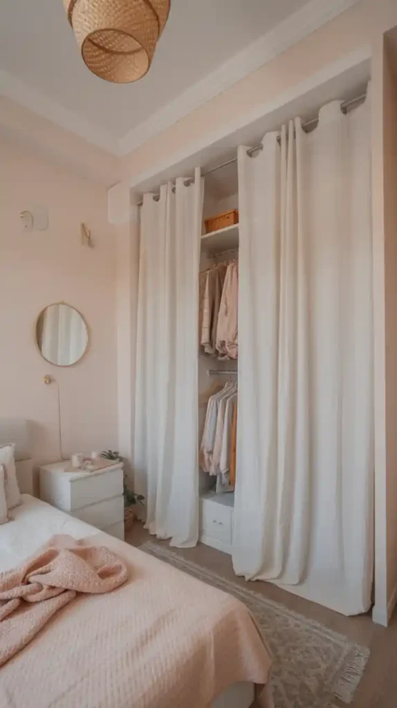 Use Curtains Instead of Wardrobe Doors